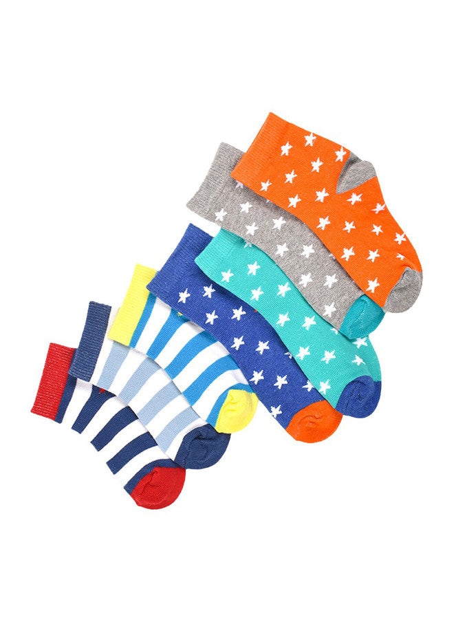 FOOTPRINTS FOOTPRINT 7 Pairs Infant Kids Patterned Ankle-Length Organic Cotton Socks - Image 2